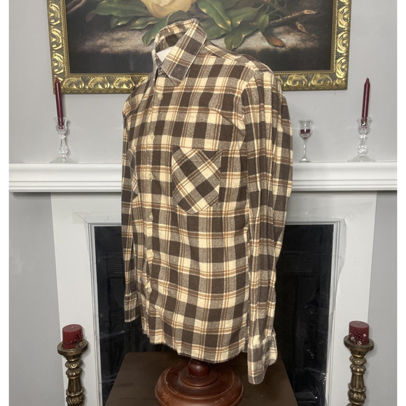 DICKIES Flannel Plaid Button Down Shirt Size Medium - Picture 3 of 5